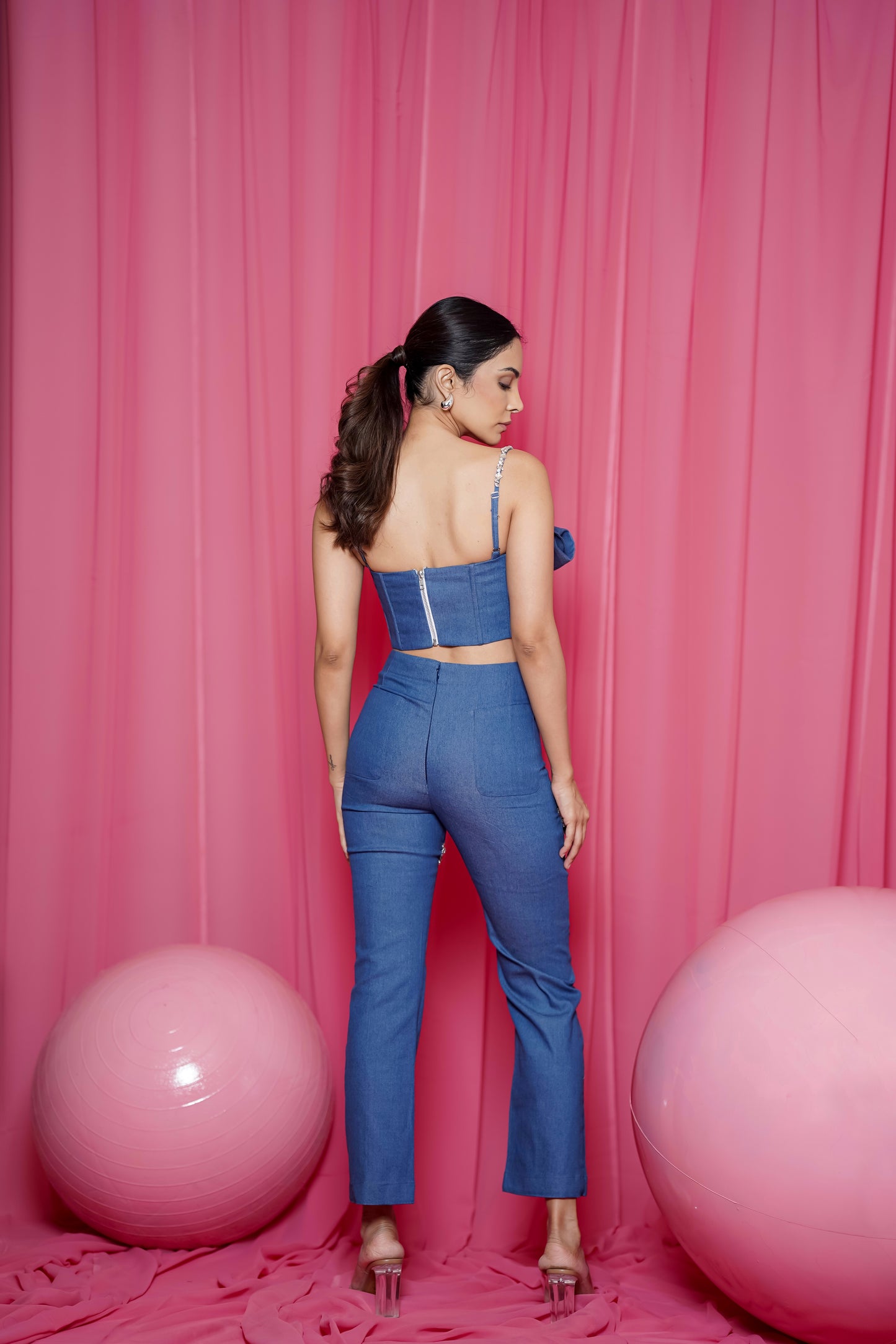 Arietta Crystal Cut Denim Coord