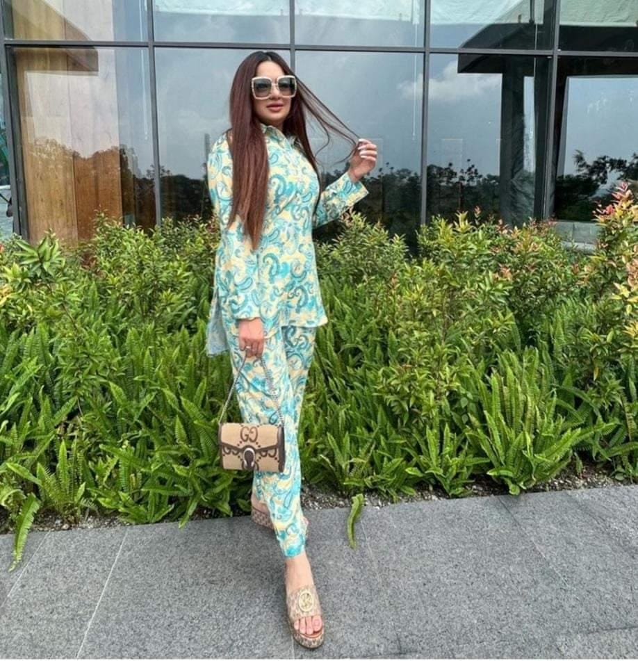 Pastel blue high low shirt n pants co-ord set