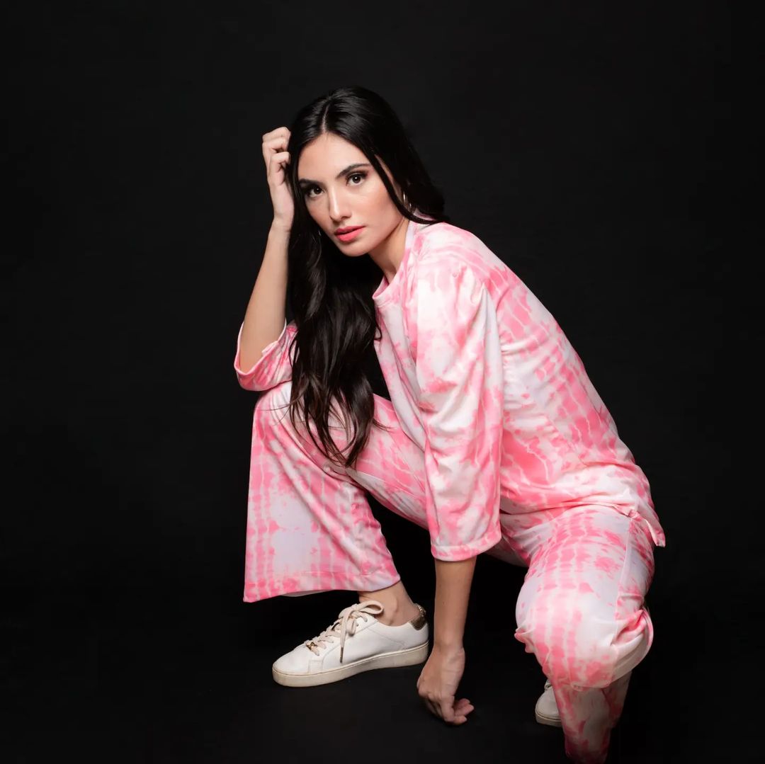 Pink pop loungewear Top and pyjama set