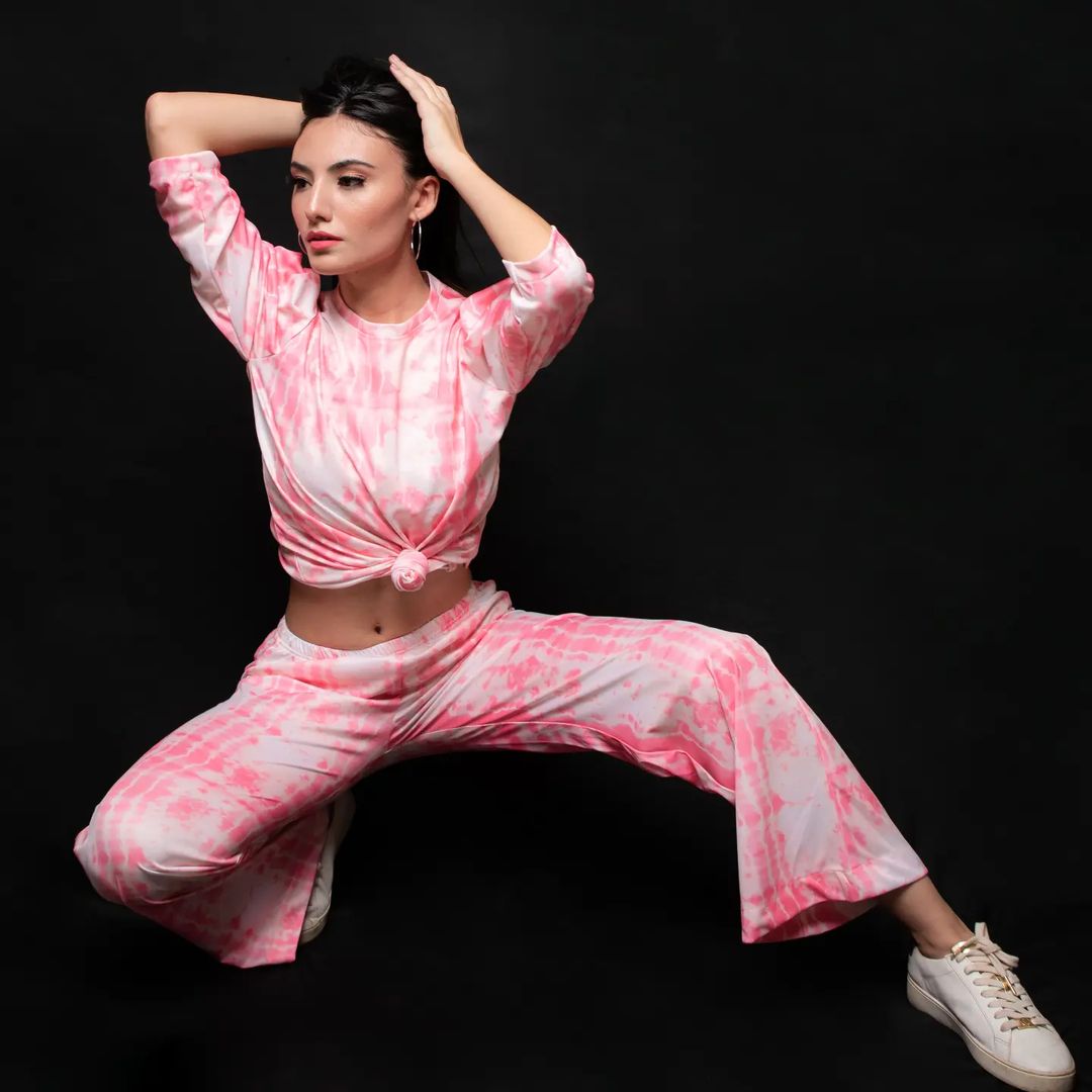 Pink pop loungewear Top and pyjama set