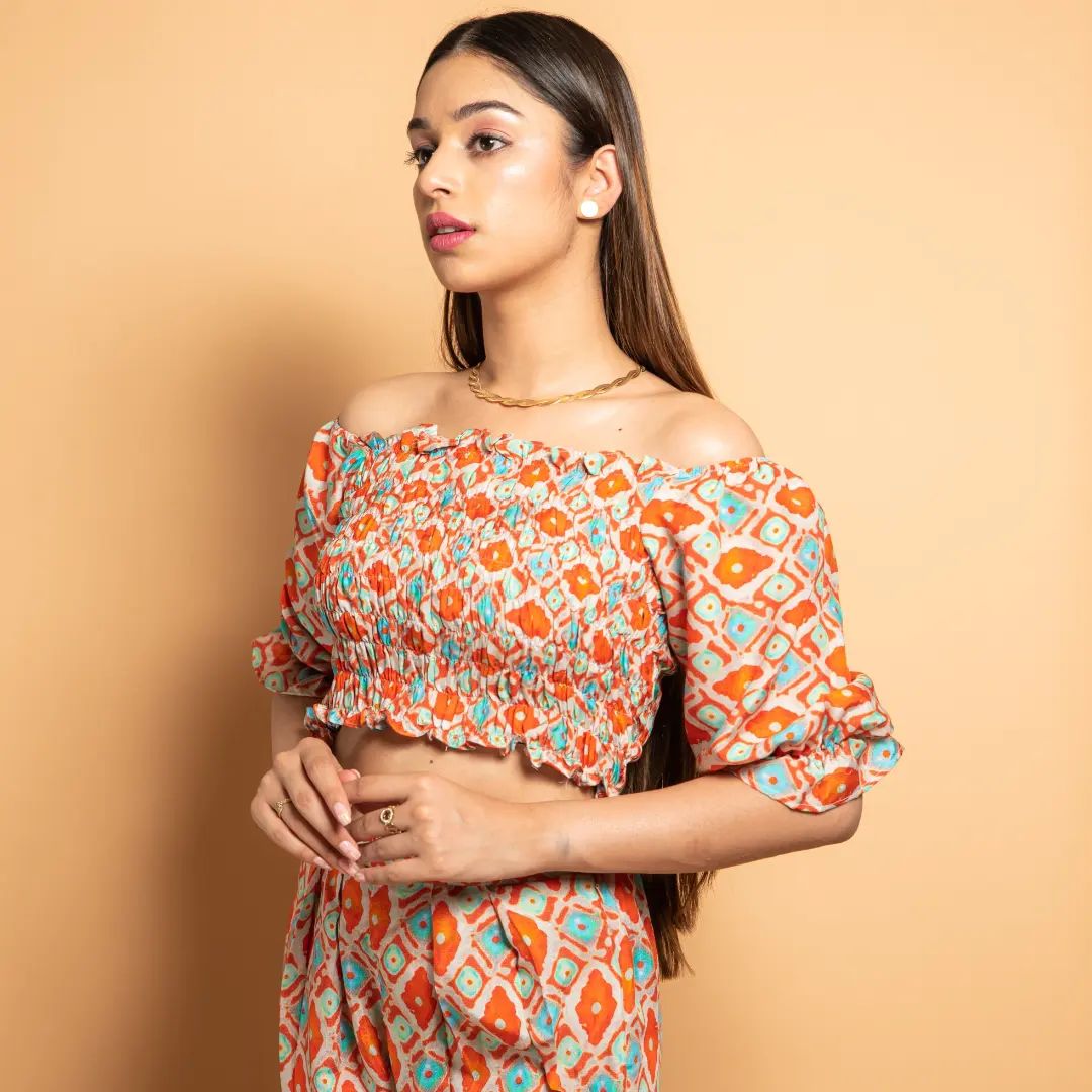 Smoke crop top and pants in premium viscose Rayon