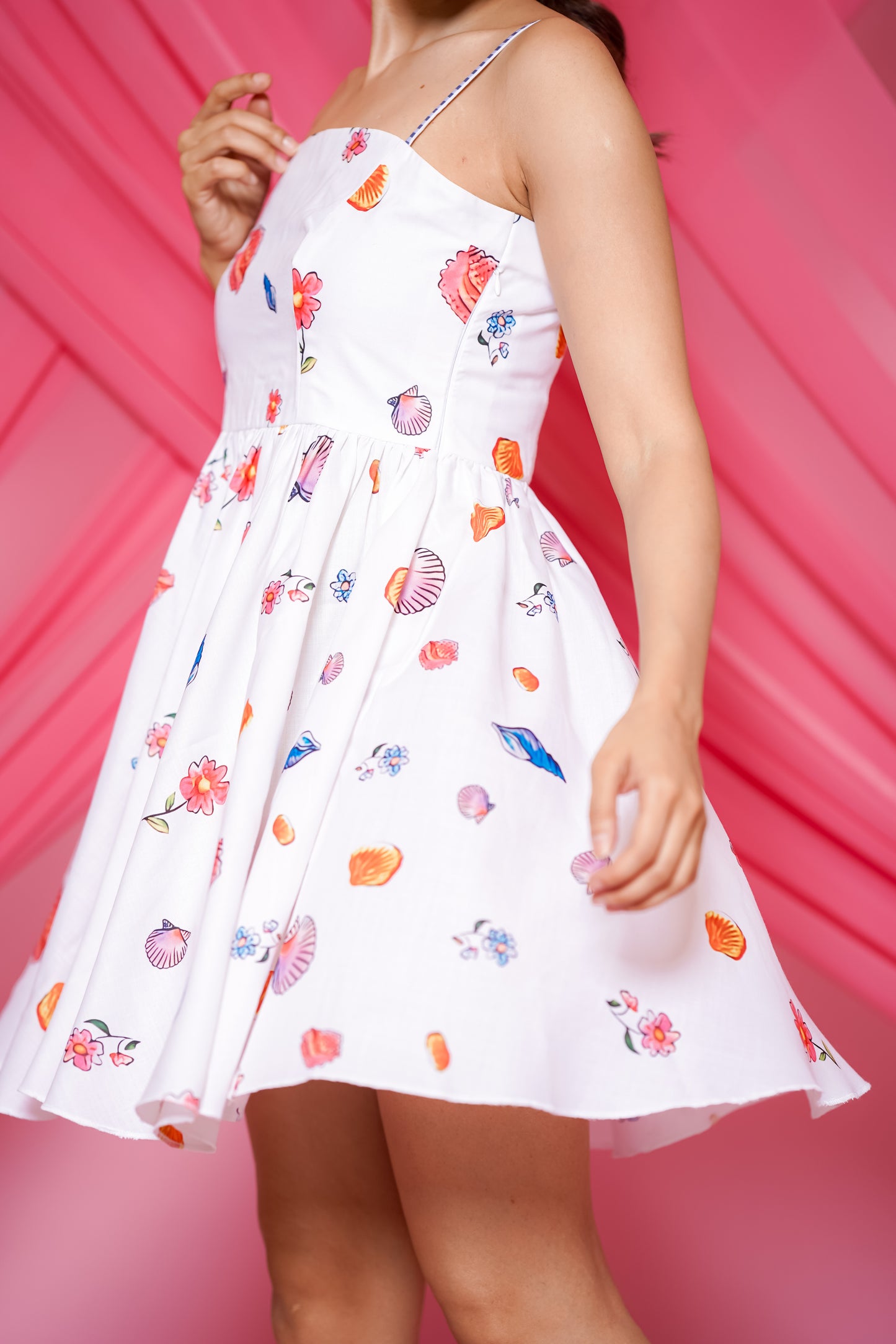 Fleur Mini Dress In White
