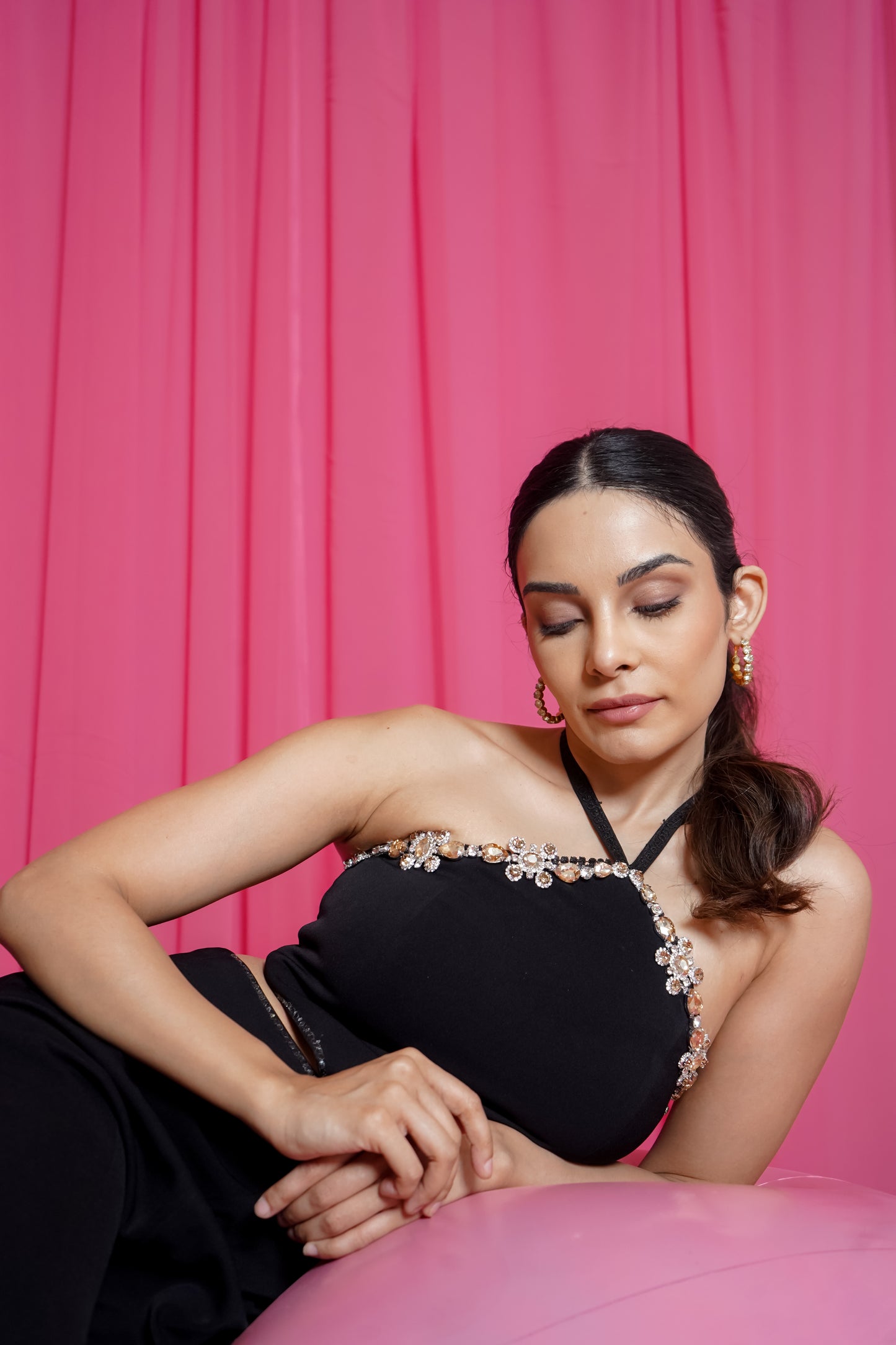 Lumière Noir Halter Jumpsuit