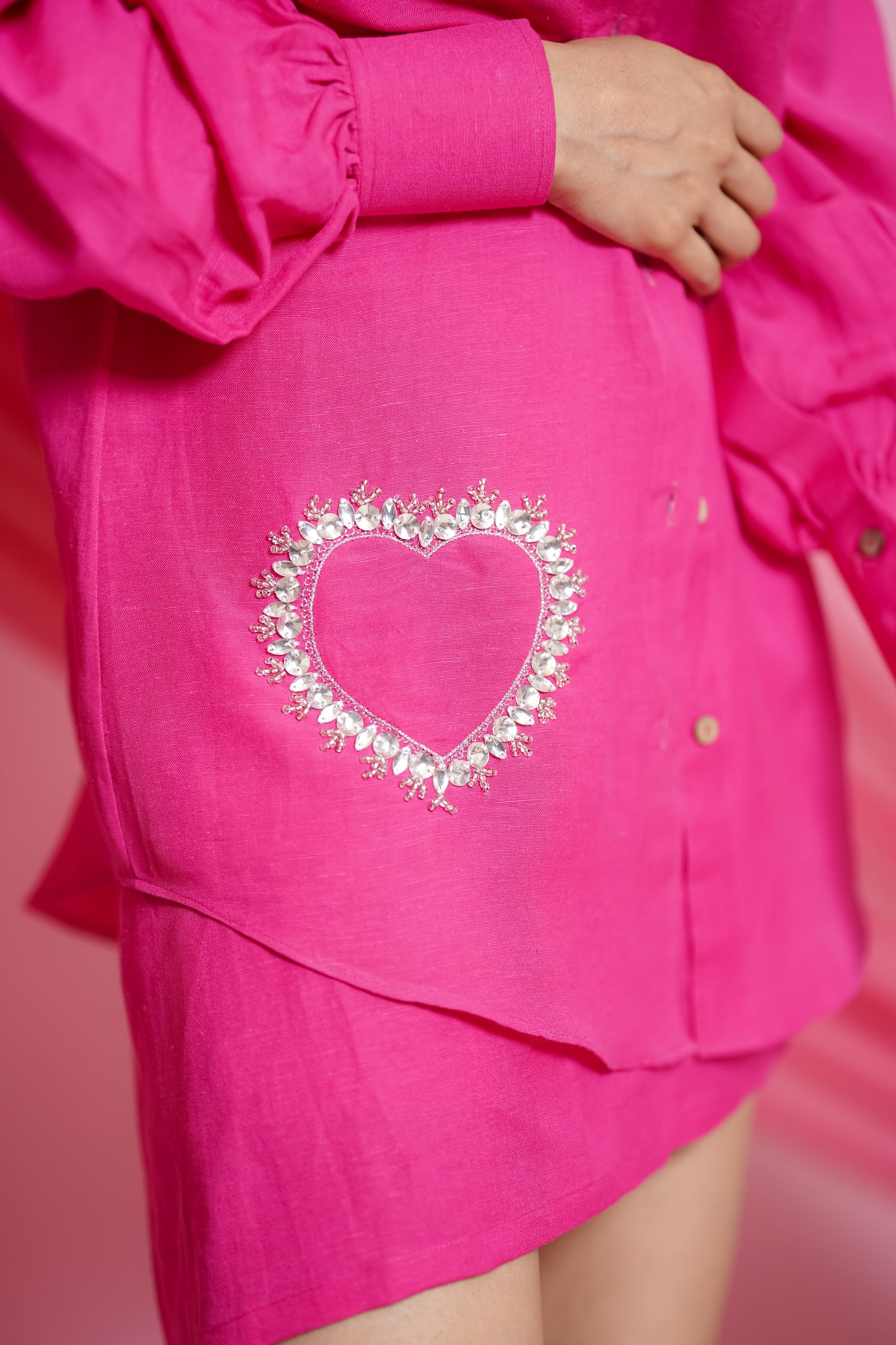 Amour Heart Co-ord Set In Fuchsia