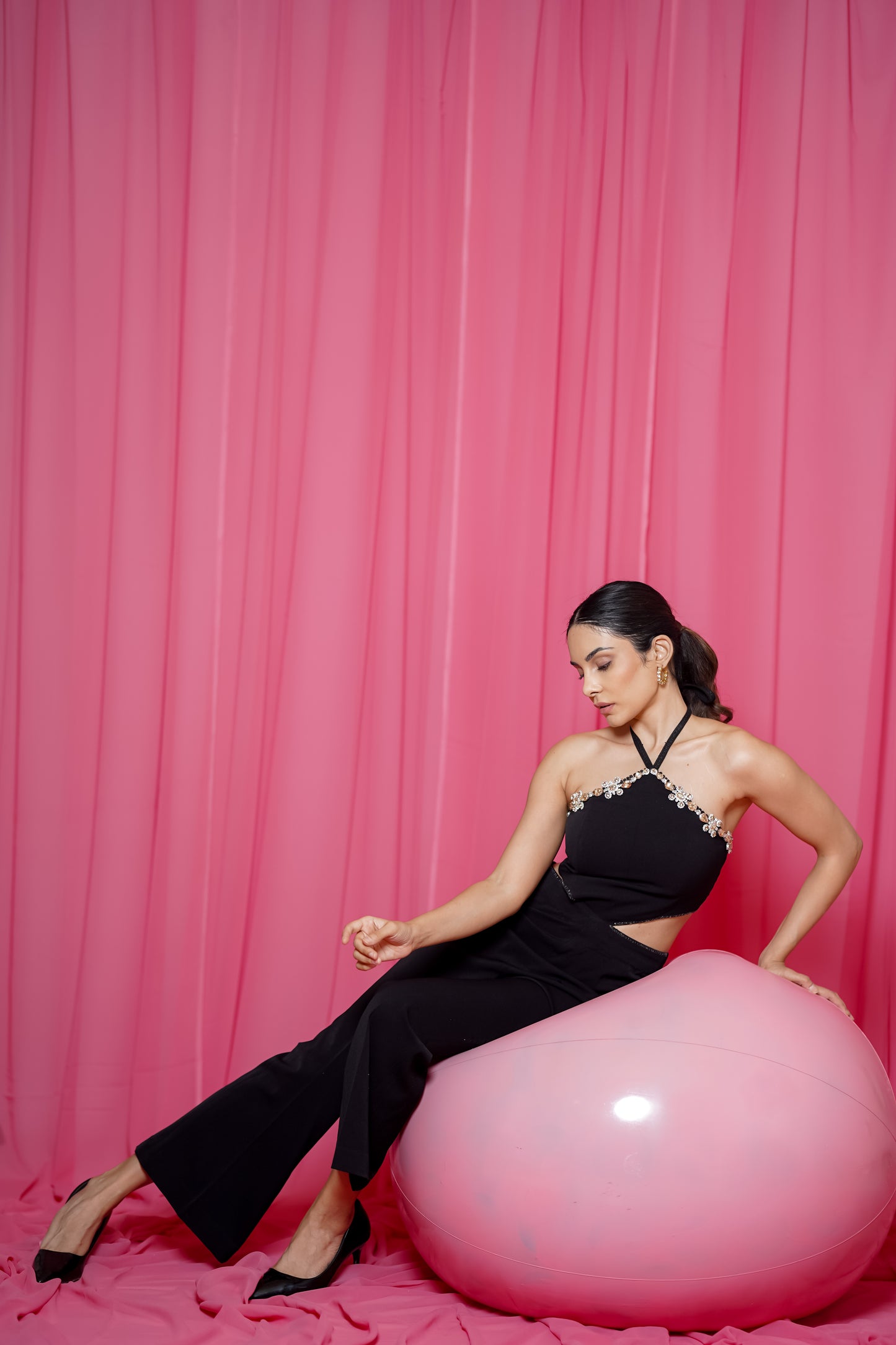 Lumière Noir Halter Jumpsuit