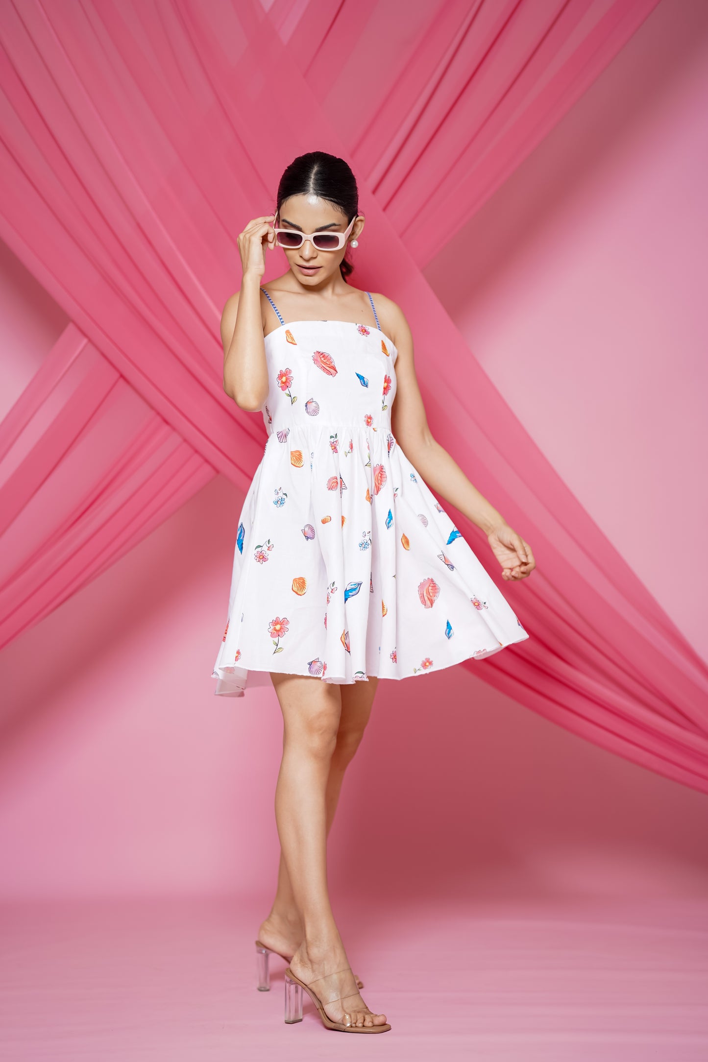 Fleur Mini Dress In White