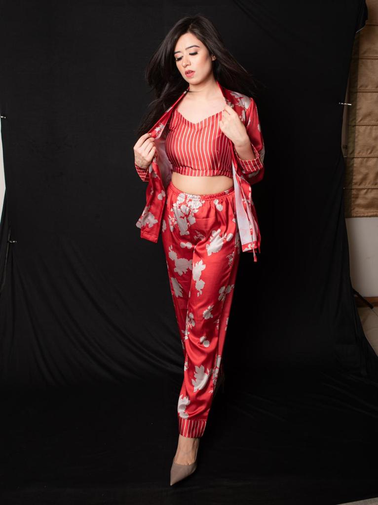 Glossy Cherry Red Lounge Set