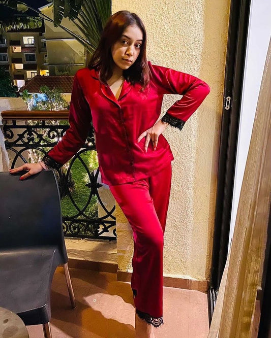 Red Satin Set