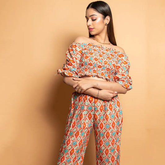 Smoke crop top and pants in premium viscose Rayon